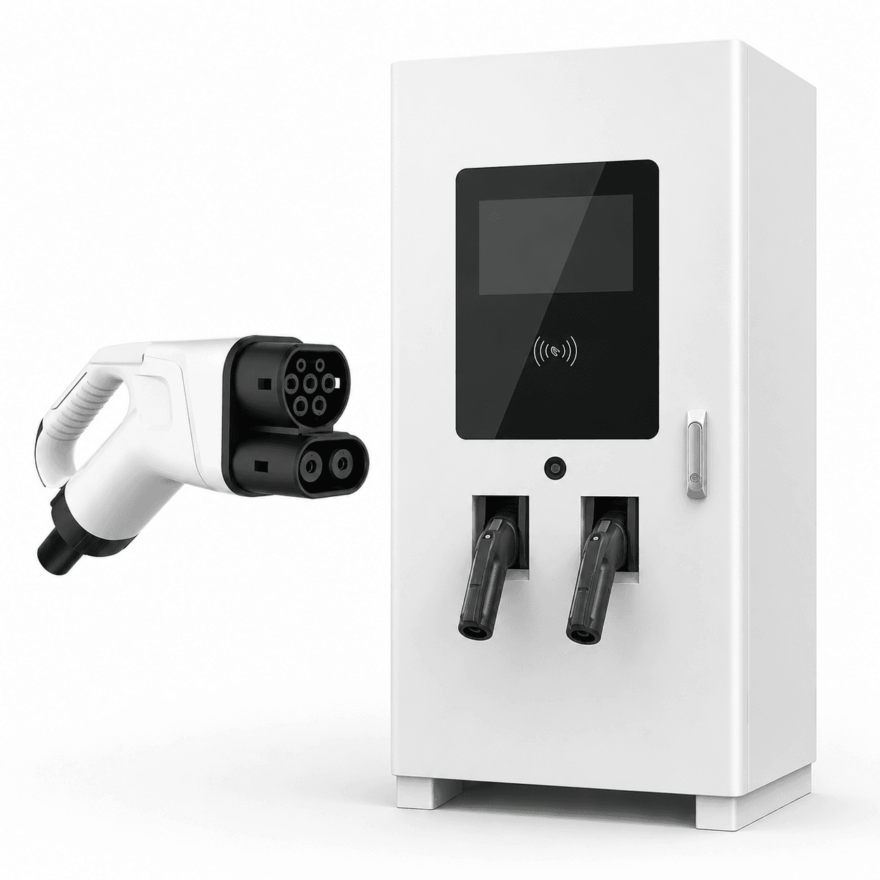 Stație încărcare DC rapidă 60 kW Stație Rapidă de Încărcare EV DC 60 kW – 2 Porturi pentru Tesla, BMW, Dacia Spring